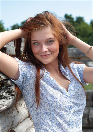 18 year old girl Barbie Bree strips to pink leg warmers in her bedroom